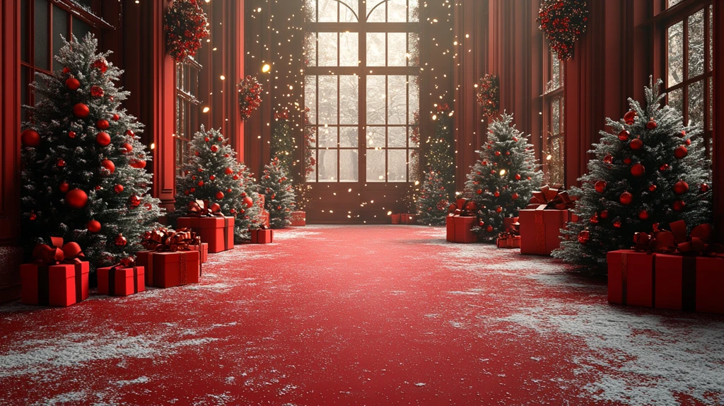 圣诞礼物与树背景