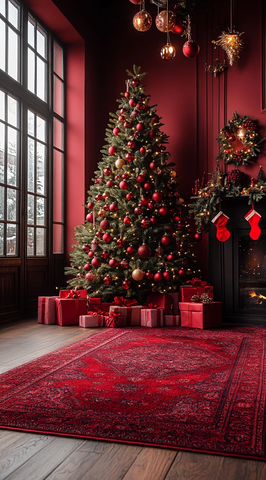 红色圣诞地毯