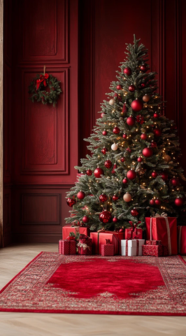 红色圣诞地毯