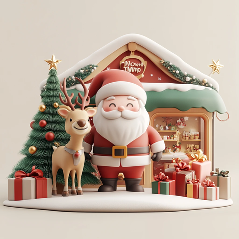 圣诞老人与驯鹿