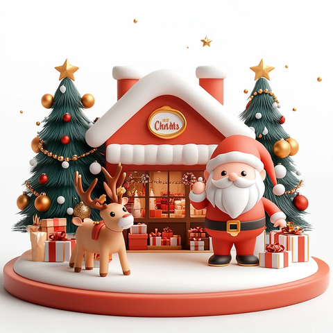 圣诞老人与驯鹿