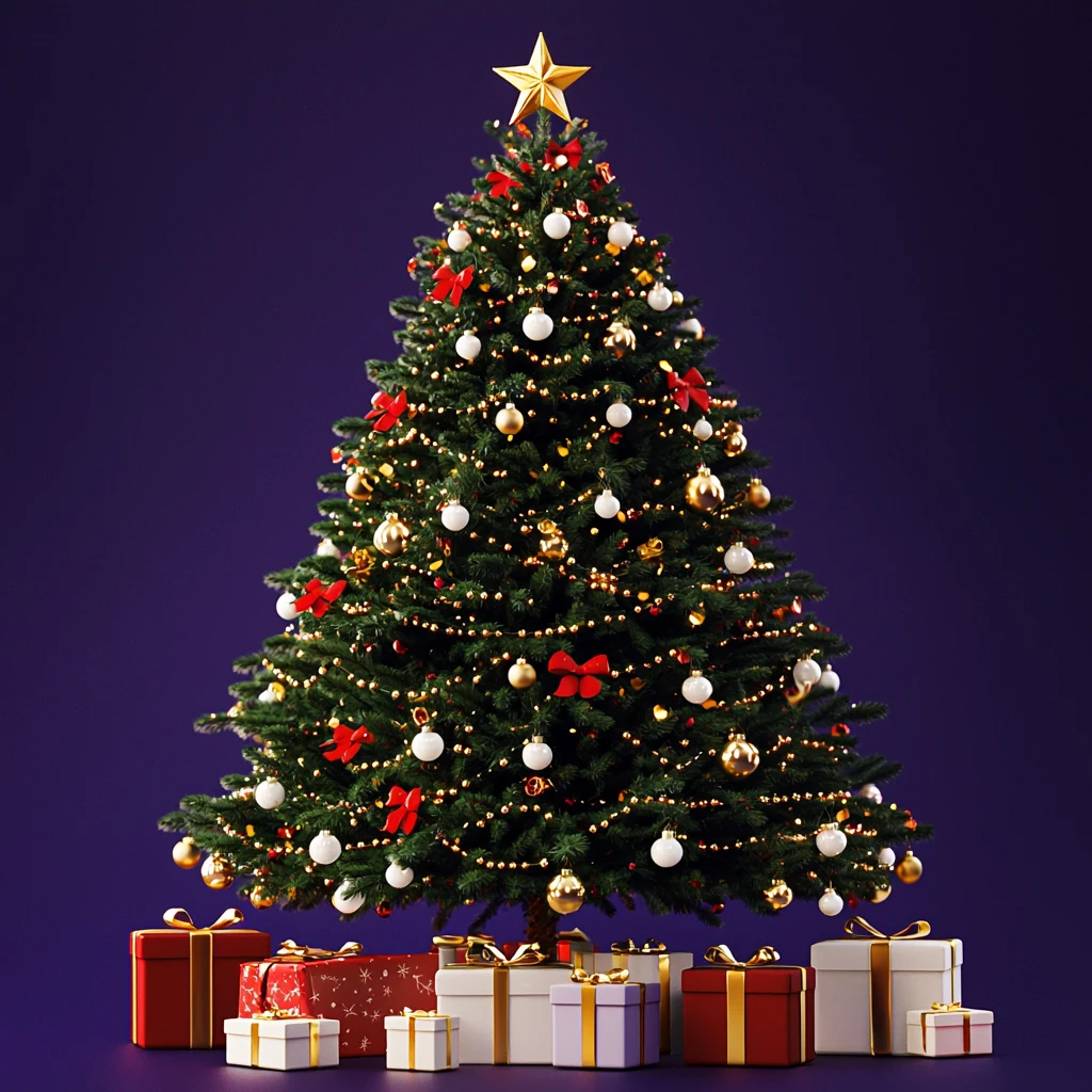 金色白球红带紫底树