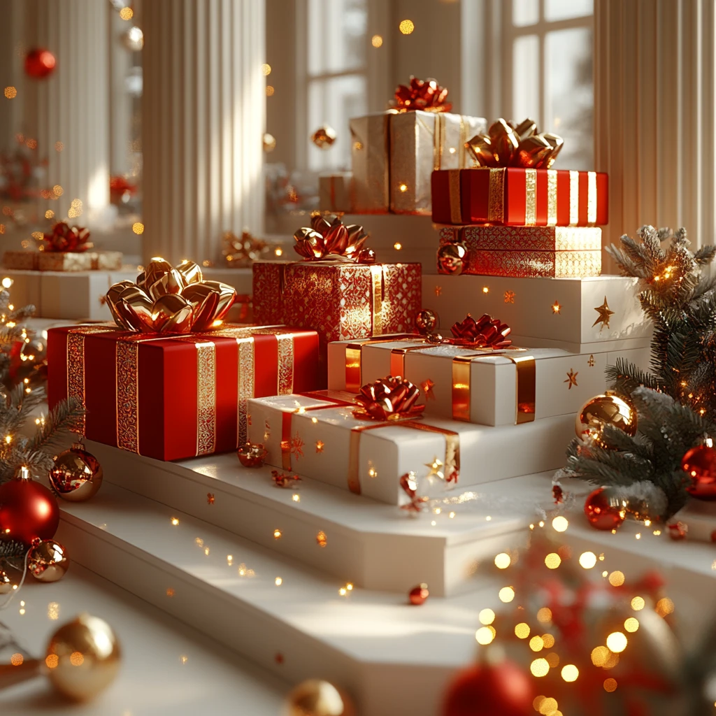 红色金色礼物盒