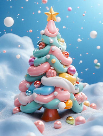 圣诞树三维图标