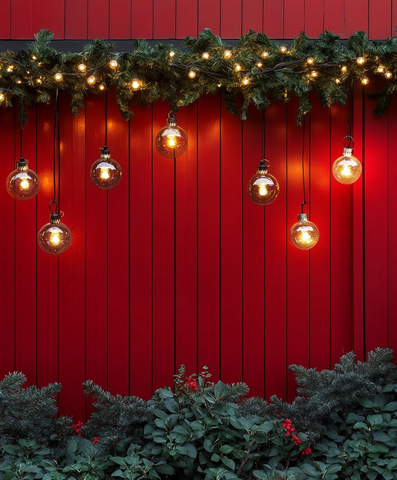 红墙圣诞球装饰