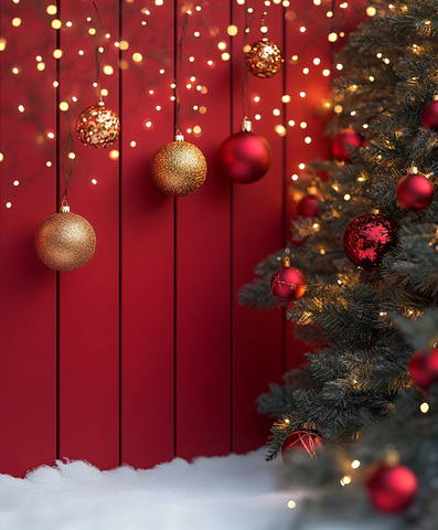 红墙圣诞球装饰