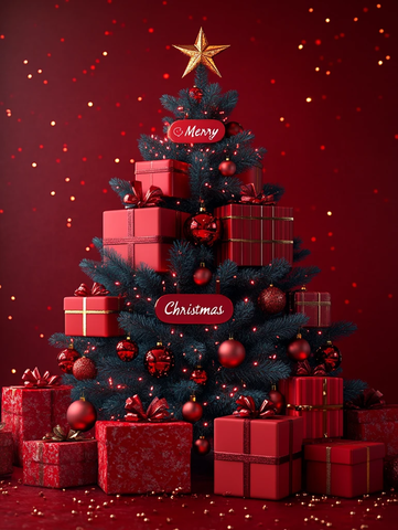 圣诞树礼盒堆叠