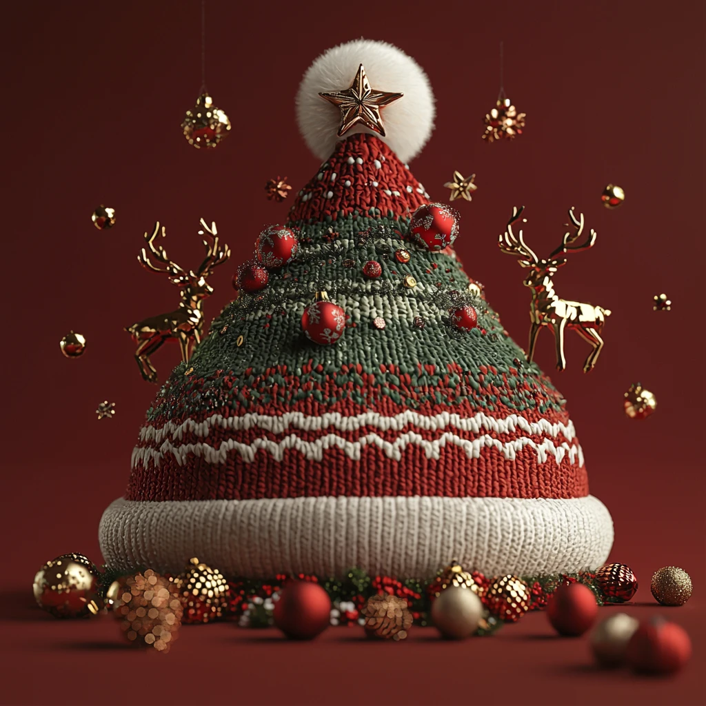 圣诞帽与节日图案