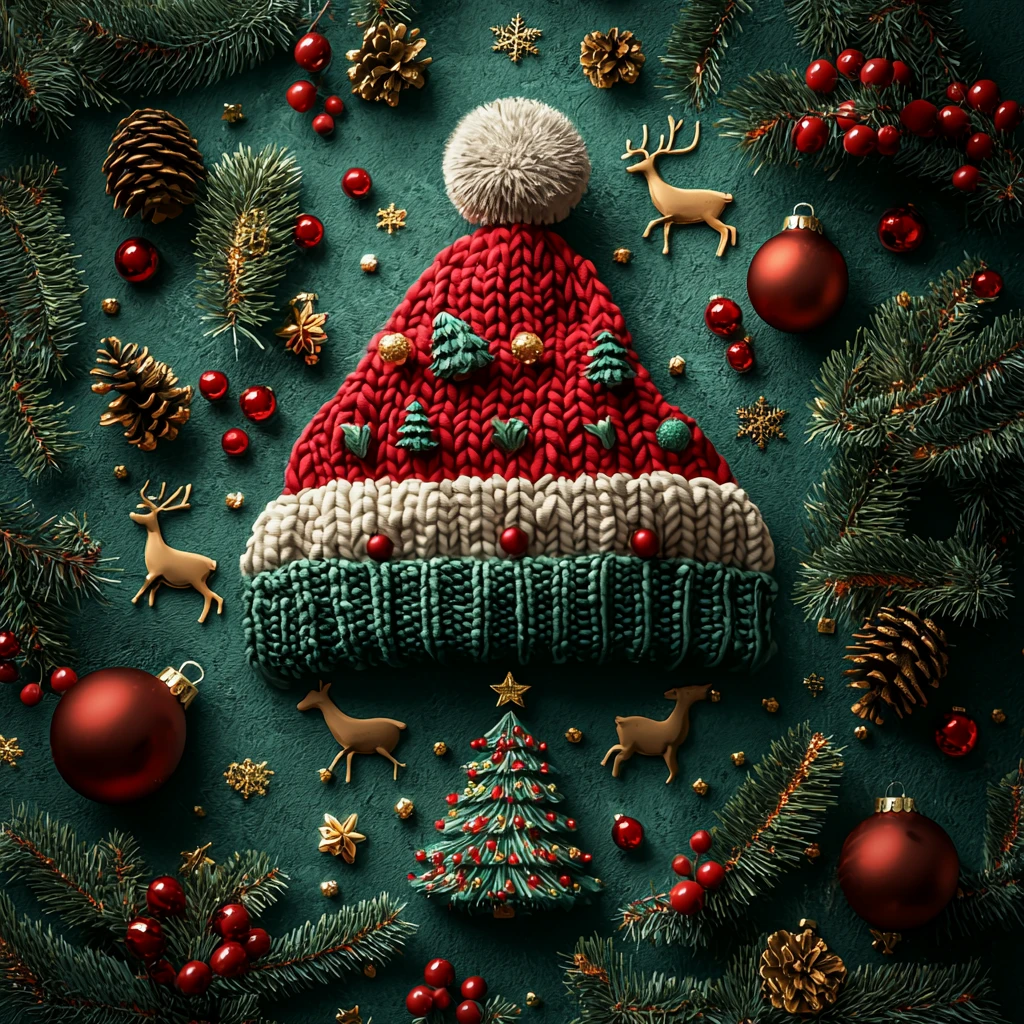 圣诞帽与节日图案