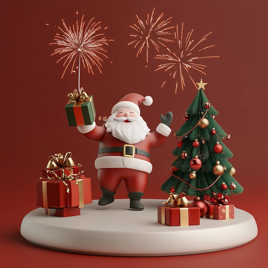 圣诞老人送礼场景