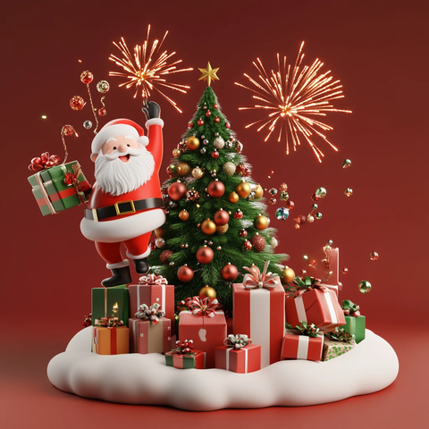 圣诞老人送礼场景