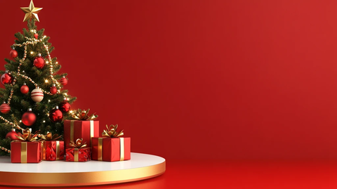 圣诞展台红金装饰