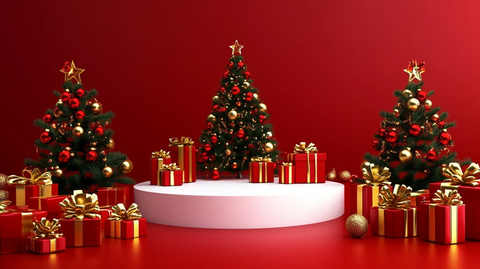 圣诞展台红金装饰