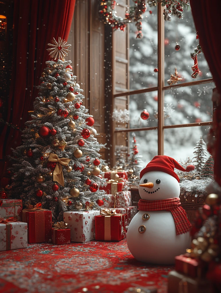 圣诞树礼物雪人驯鹿