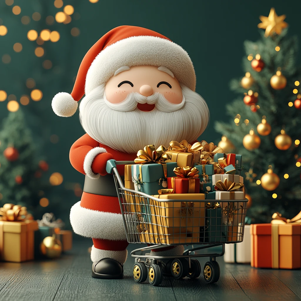 圣诞老人超市购物车