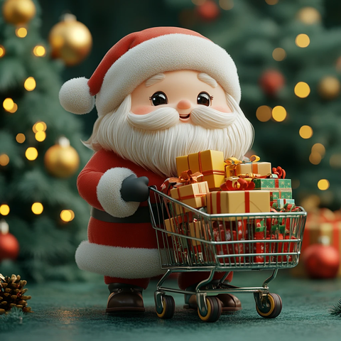 圣诞老人超市购物车