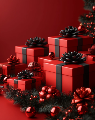 红色礼盒新年广告