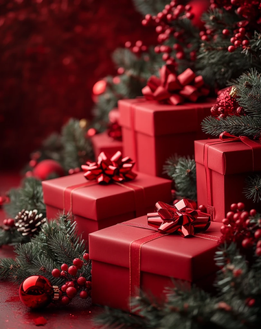 红色礼盒新年广告