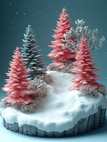 圣诞雪景毛绒展台