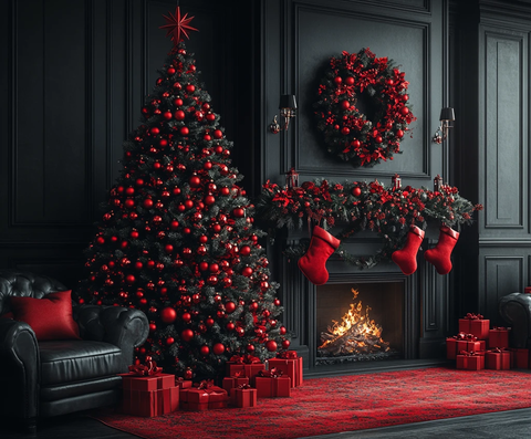 白色圣诞房间背景