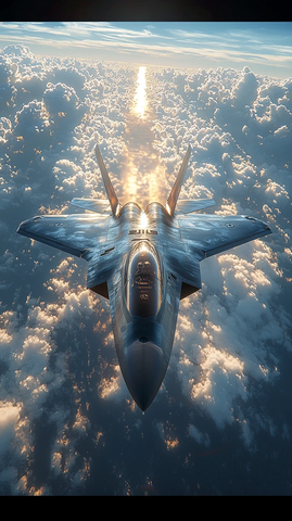 战斗机迎面飞来