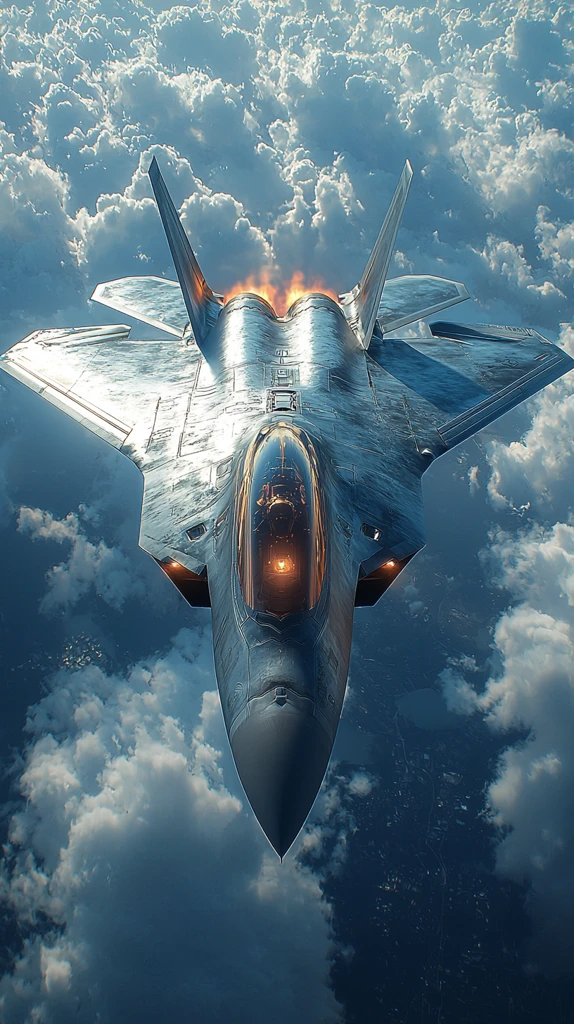 战斗机迎面飞来