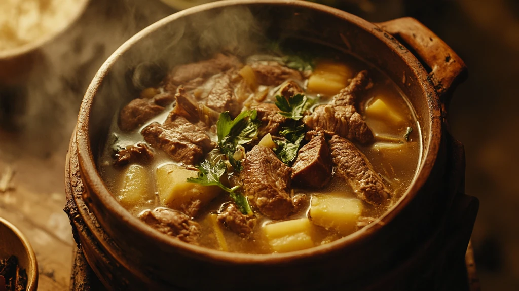 砂锅土豆炖牛腩东北菜