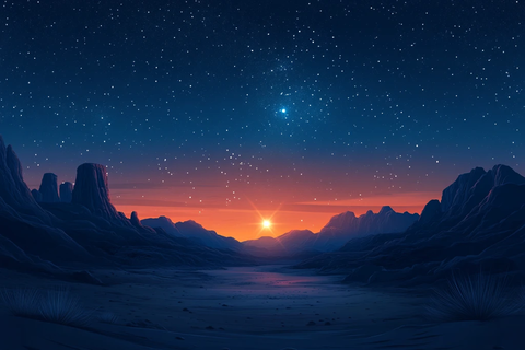星夜沙漠
