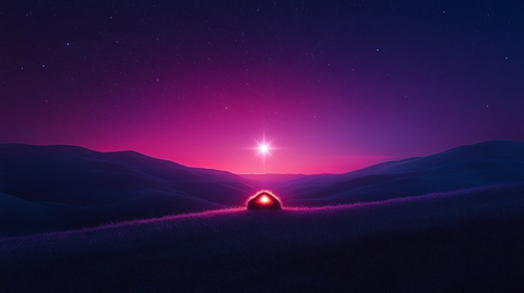 宁静星夜下马槽