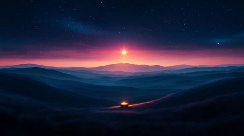 宁静星夜下马槽