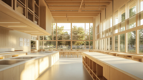 白色台面木色厨房