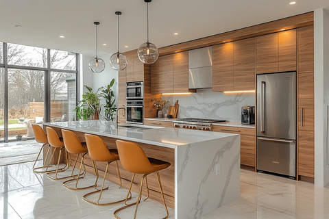 木柜白石台面设计