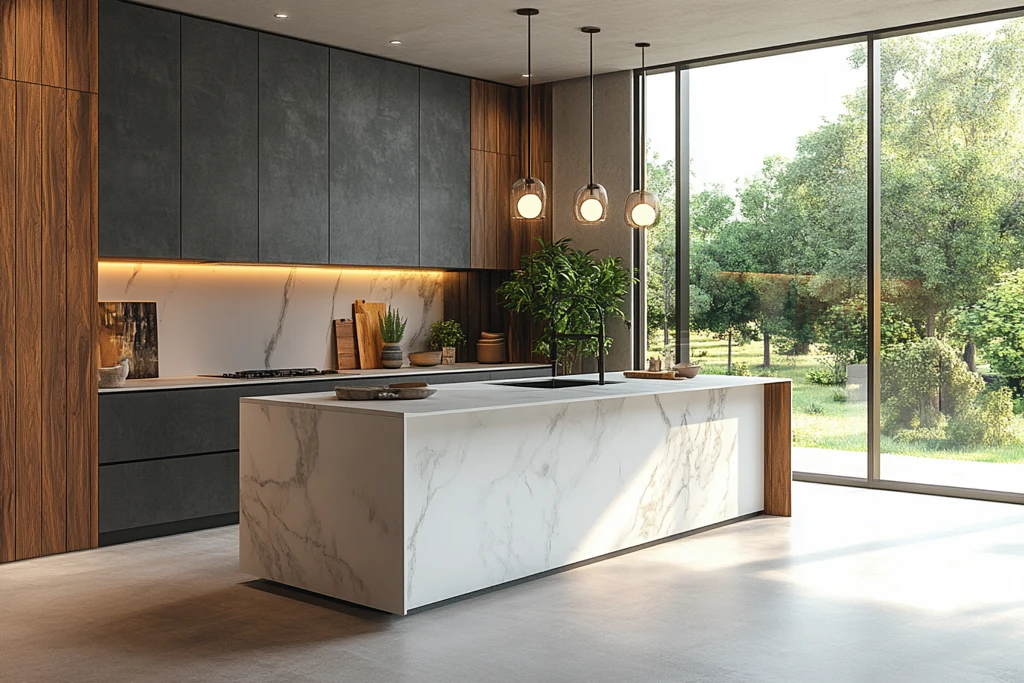 灰木厨房岛台设计