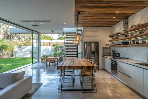 木钢厨房与开放空间