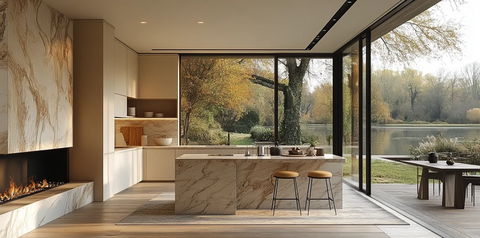 木地板白墙厨房