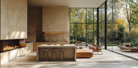 木地板白墙厨房