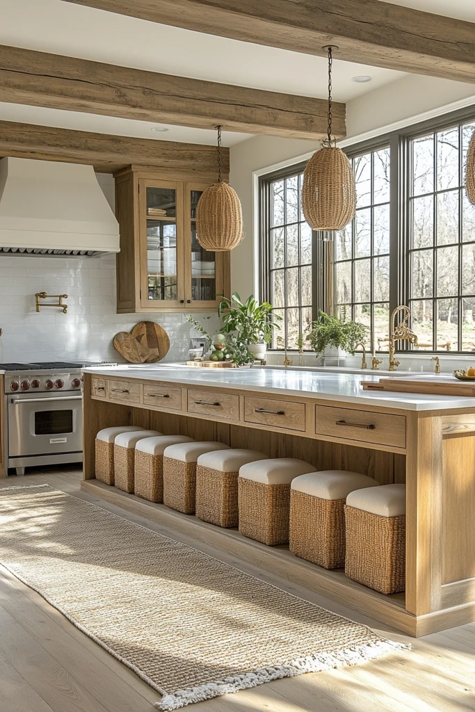 木柜白墙大窗厨房