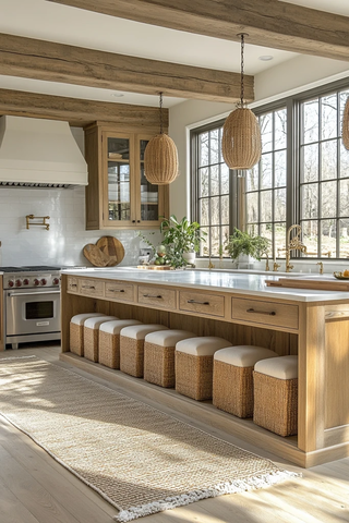 木柜白墙大窗厨房