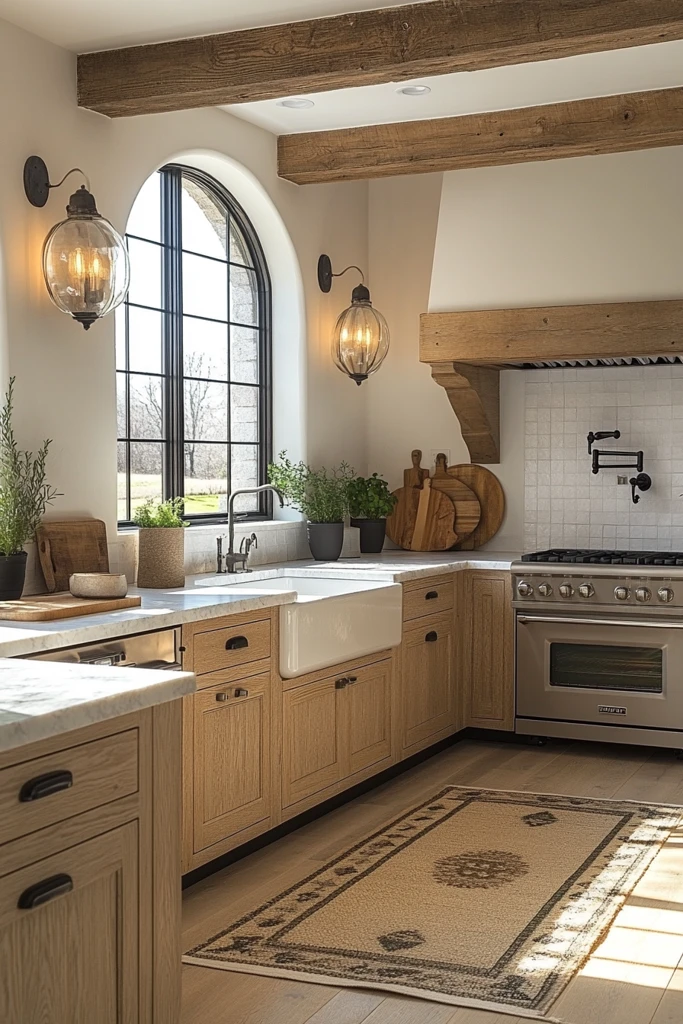 木柜白墙大窗厨房