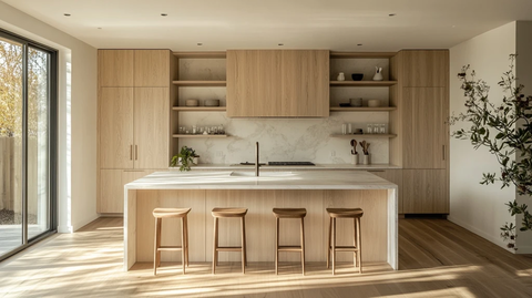 木柜白墙大岛台