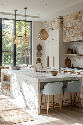 大理石岛台现代厨房