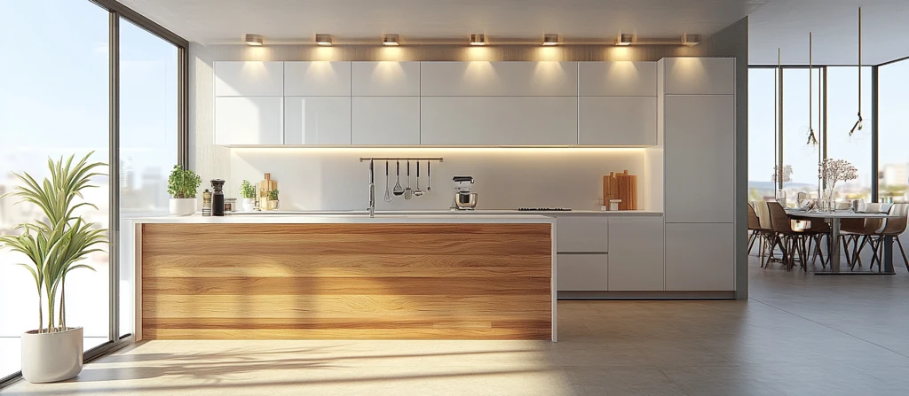 白色木质简约厨房