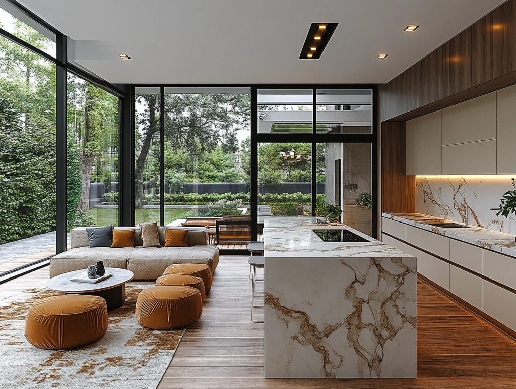 开放厨房连接客厅