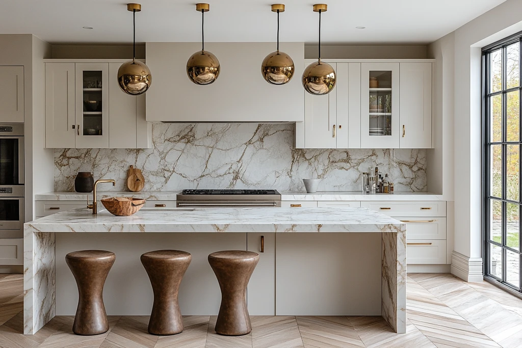 白色厨房岛台餐桌