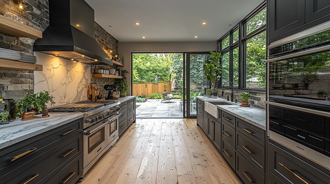 黑白木厨房设计