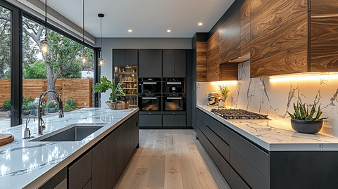 黑白木厨房设计