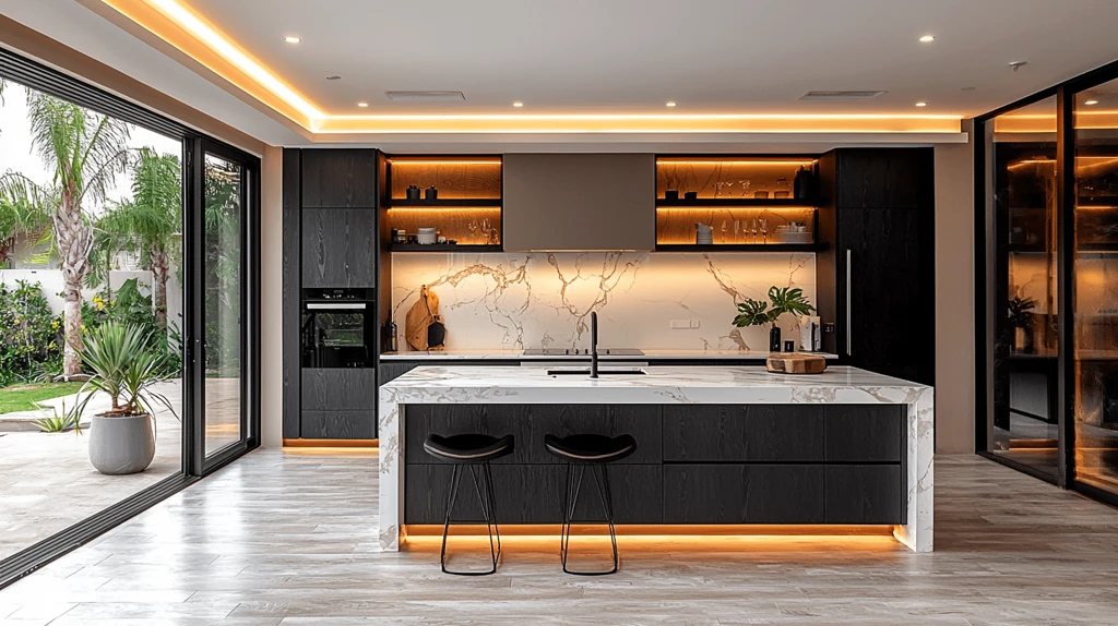 黑白木厨房设计