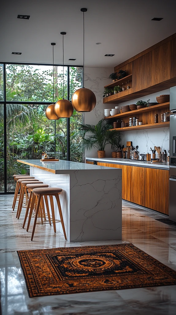 开放式明亮厨房设计