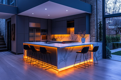 黑色橱柜白色台面