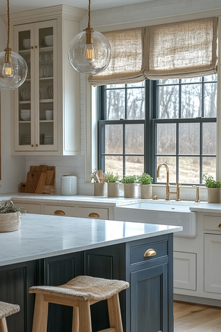 木纹橱柜白色墙面